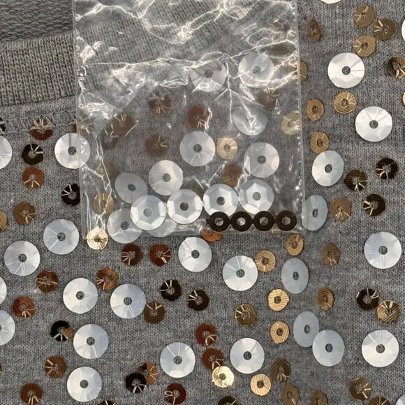 Quacker Factory Womens Sequin Embellished Gray Long Sleeve Top size 1X plus new - Picture 7 of 14